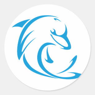 Adesivo Redondo Logotipo legal da camisa dos golfinhos T da camisa