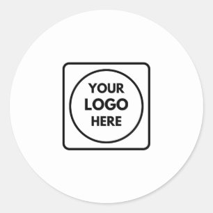 Adesivo Redondo Logotipo Minimalista Branco Moderno Clássico Pro
