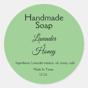 Adesivo Redondo logotipo minimalista simples de sabão de lavanda p