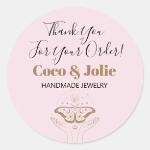 Adesivo Redondo Logotipo Místico Cor-de-Mística Rosa-Blush Persona