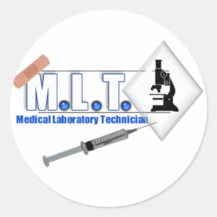 ADESIVO REDONDO LOGOTIPO MLT COM/ MICROSCÓPIO - TÉCNICA DE LABORAT