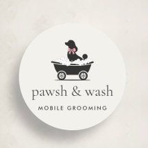 Logotipo Moderno de Groomer Canino Móvel Neutro