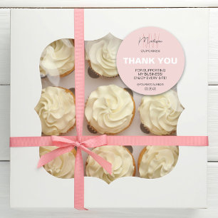 Adesivo Redondo Logotipo Monograma Personalizado Obrigado Negócios