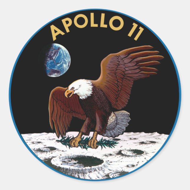 Adesivo Redondo Logotipo NASA Apollo 11 (Frente)
