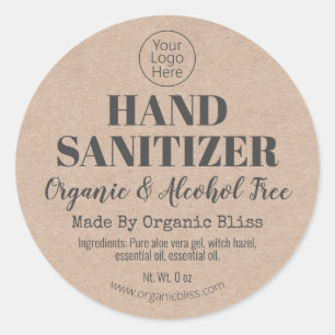 Adesivo Redondo Logotipo Nos Rótulos Kraft Handmade Handmade Sani