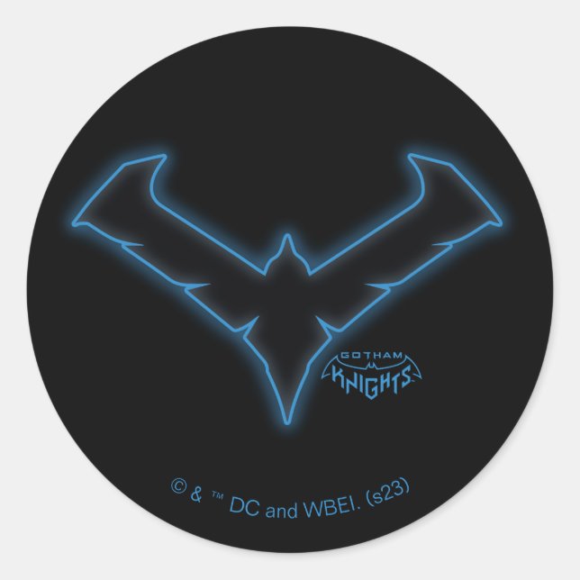 Adesivo Redondo Logotipo Noturno Gotham Knights (Frente)