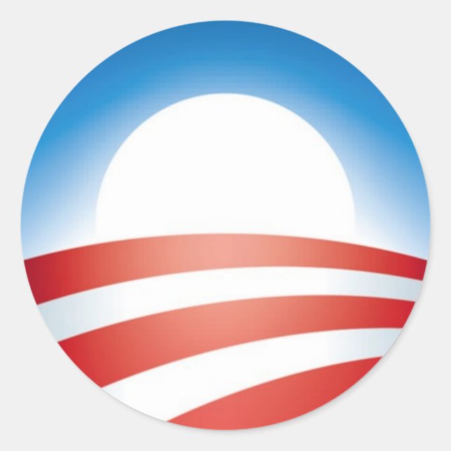 Adesivo Redondo Logotipo Obama (Frente)