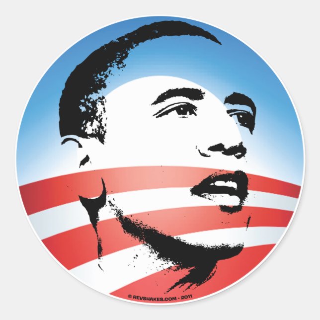 Adesivo Redondo Logotipo Obama - Simples (Frente)