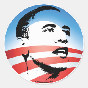Adesivo Redondo Logotipo Obama - Simples