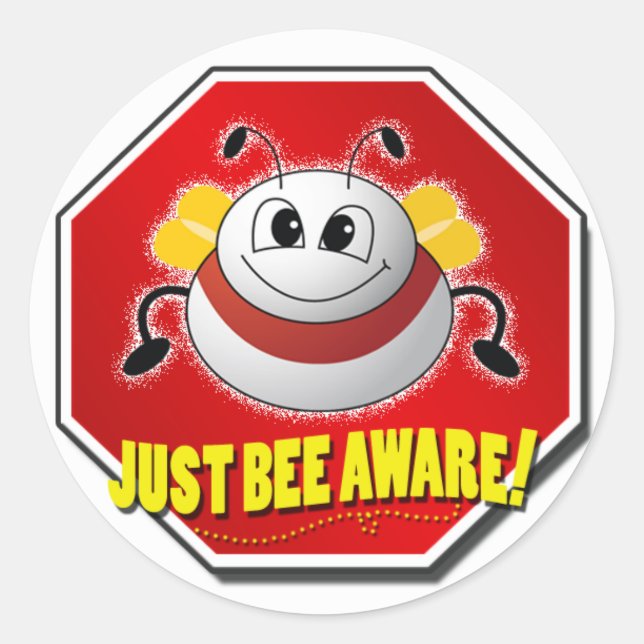 Adesivo Redondo Logotipo oficial do Bee Aware (Frente)