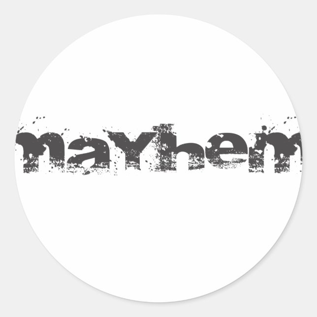 Adesivo Redondo Logotipo oficial Mayhem Merchandise (Frente)
