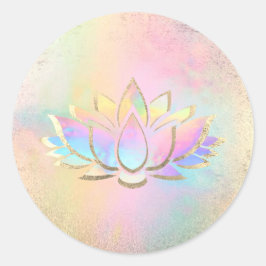 Adesivo Redondo logotipo pastel lotus