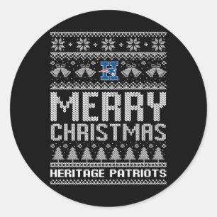 Adesivo Redondo Logotipo Patriota Patriota Merry Christmas Ugly Sw