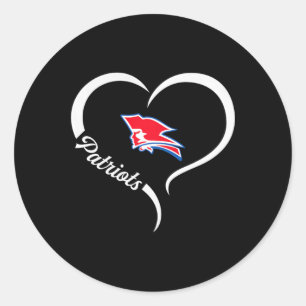 Adesivo Redondo Logotipo Pender Patriots Half Heart Slogan Hs