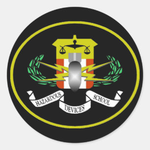 Adesivo Redondo Logotipo perigoso dos dispositivos