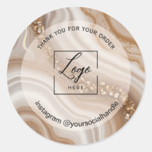 Logotipo personalizado bege moderno nome branco ob