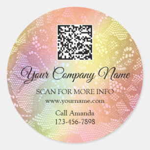 Adesivo Redondo Logotipo personalizado Código QR Compro Hológraf