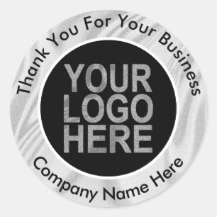 Adesivo Redondo Logotipo Personalizado da Empresa Com Texto Hologr