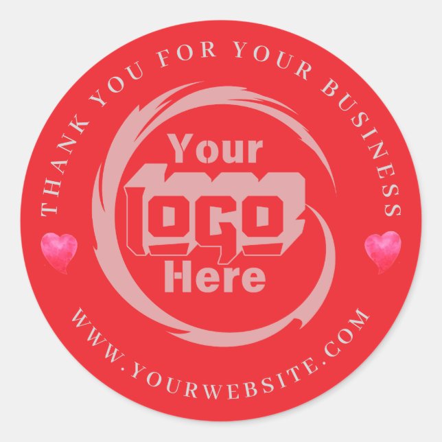 Adesivo Redondo Logotipo Personalizado Da Empresa Obrigado Pela Su (Frente)