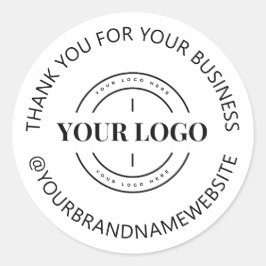 Adesivo Redondo Logotipo Personalizado Da Empresa Obrigado Pela Su