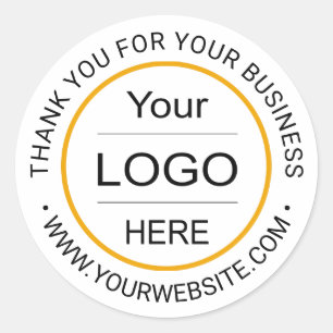 Adesivo Redondo Logotipo personalizado da empresa"Obrigado pela su