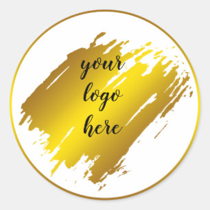Adesivo Redondo Logotipo Personalizado de Brilho de Círculos Doura