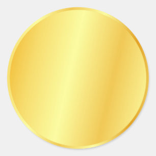 Adesivo Redondo Logotipo Personalizado De Modelo De Vazio Dourado