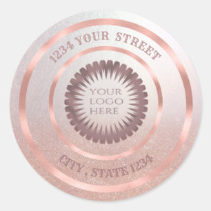 Adesivo Redondo logotipo personalizado do endereço de retorno do f