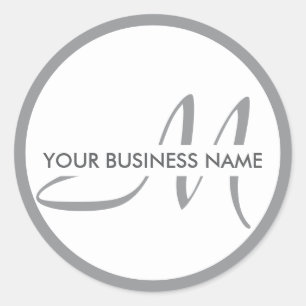 Adesivo Redondo Logotipo personalizado do Monograma de negócios pr