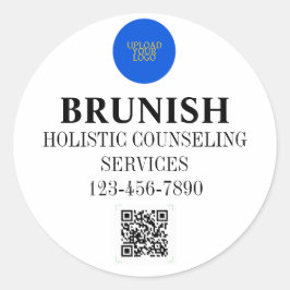 Adesivo Redondo Logotipo Personalizado E QR