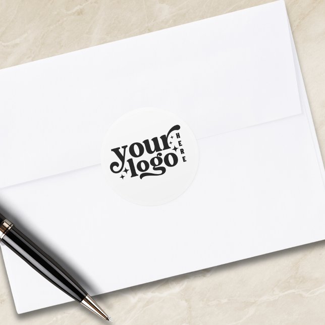Adesivo Redondo Logotipo Personalizado Elegante Mínimo Simples Aqu (Criador carregado)