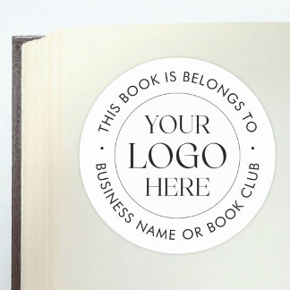 Adesivo Redondo Logotipo Personalizado Este Livro Pertence a Placa