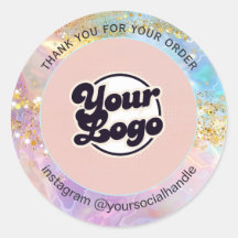 Logotipo personalizado holográfico Nome IG Rosa Ob