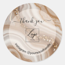 Logotipo personalizado moderno bege neutro obrigad
