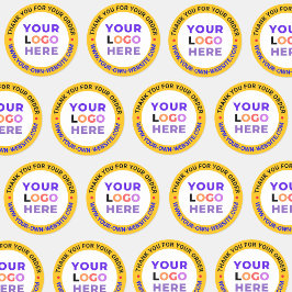 Adesivo Redondo Logotipo Personalizado Redondo Comercial Obrigado