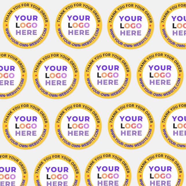 Adesivo Redondo Logotipo Personalizado Redondo Comercial Obrigado  (modern Custom Logo Round Business Thank You)