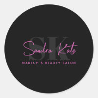 Logotipo Personalizado Salão de Beleza Rosa Neon P