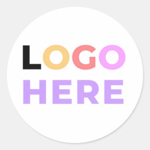 Adesivo Redondo Logotipo Personalizado Simples da Empresa Aqui M
