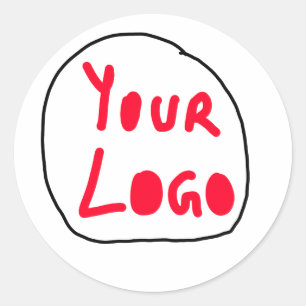 Adesivo Redondo Logotipo personalizado simples e elegante aqui na