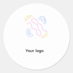 Adesivo Redondo Logotipo personalizado simples e minimalista aqui