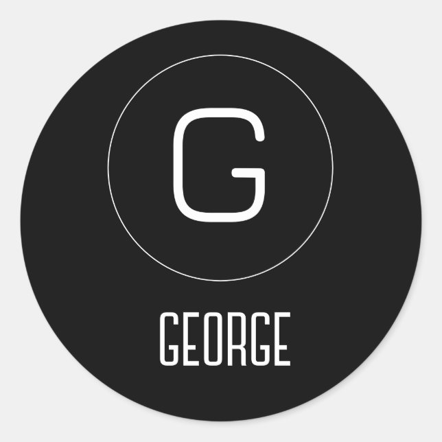 Adesivo Redondo Logotipo personalizável de nome pessoal (Frente)