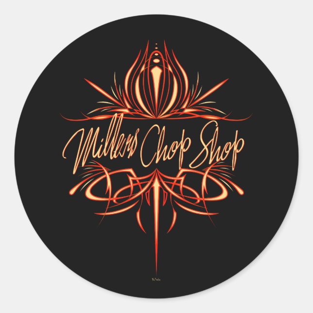 Adesivo Redondo Logotipo Pinstripe I (Frente)