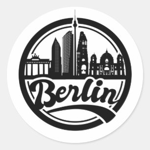Adesivo Redondo Logotipo redondo da cidade de Berlim