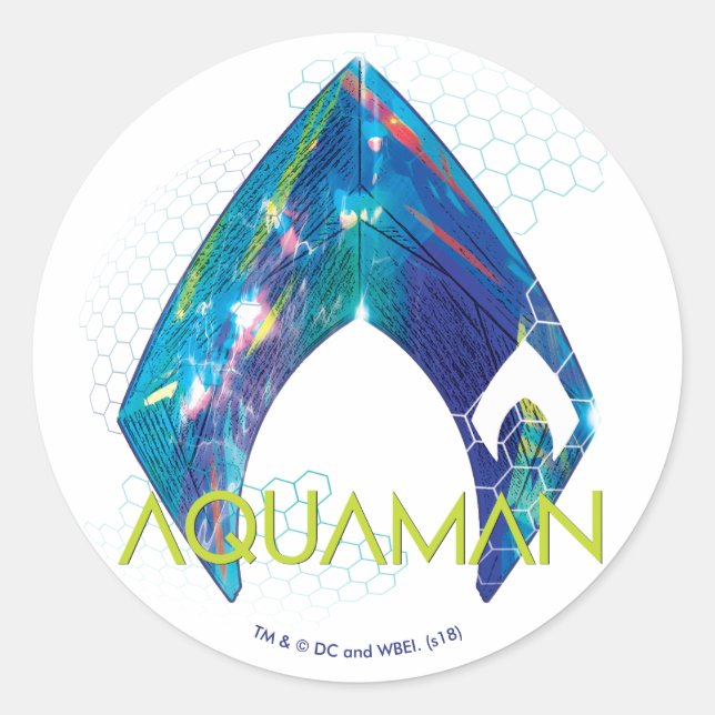 Adesivo Redondo Logotipo Refracted | de Aquaman Aquaman (Frente)