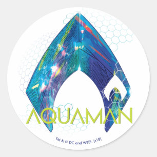 Adesivo Redondo Logotipo Refracted   de Aquaman Aquaman
