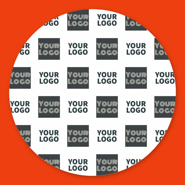 Adesivo Redondo Logotipo repetido simples do logotipo 2 | Branco (Criador carregado)