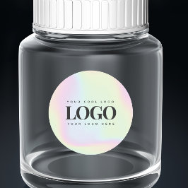Adesivo Redondo Logotipo Retangular de Negócios Personalizado Holo
