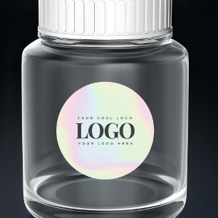 Adesivo Redondo Logotipo Retangular de Negócios Personalizado Holo