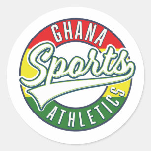Adesivo Redondo logotipo retrô da atletismo esportiva de Gana