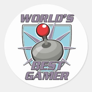 Adesivo Redondo Logotipo retrô do melhor jogador do mundo
